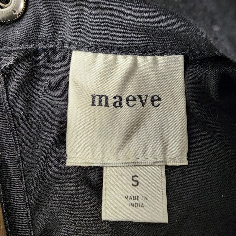 Maeve Black Mock Neck Sleeveless High Neck Stitch Detail A-Line Top Size Small‎ - Picture 2 of 12
